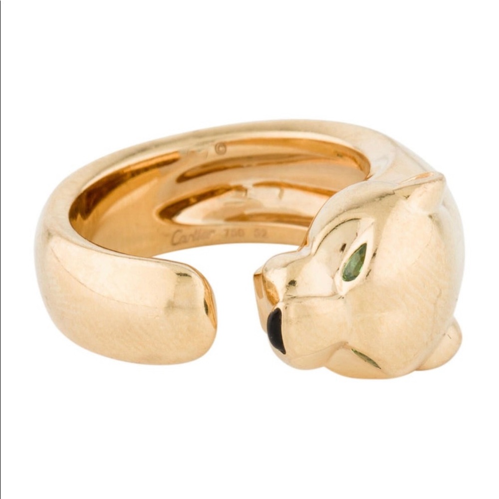 ** SOLD ** AUTHENTIC Cartier PANTHÈRE DE CARTIER RING
Yellow gold, onyx, garnet - Picture 5 of 9